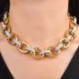 Italian 17.80cts Diamond 18K Gold Large Link Chain Necklace