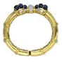 Estate Diamond Sapphire 18K Gold Bow Cuff Bangle Bracelet-Dover Jewelry