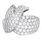 Cartier Dove Diamond 18K White Gold Pave Wide Cocktail Ring
