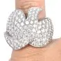 Cartier Dove Diamond 18K White Gold Pave Wide Cocktail Ring