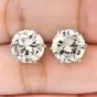 Estate 8.63cts Round Cut Diamond Platinum Stud Earrings-Dover Jewelry