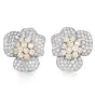 Estate 22.76 Carats Fancy Yellow Diamond 18K Gold Flower Cluster Large Clip On Earrings