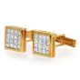 Vintage Diamond 18K Yellow Gold Square Invisible Set Cufflinks