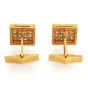 Vintage Diamond 18K Yellow Gold Square Invisible Set Cufflinks