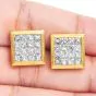 Vintage Diamond 18K Yellow Gold Square Invisible Set Cufflinks