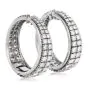 Estate 5.50 Carats Diamond 18K White Gold Wide Hoop Earrings