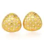  Estate Diamond 18K Yellow Gold Quilted Cushion Clip On Earrings
