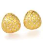  Estate Diamond 18K Yellow Gold Quilted Cushion Clip On Earrings