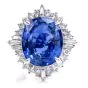 GIA 8.04ct Blue Sapphire Diamond Platinum Ballerina Halo Cocktail Ring 