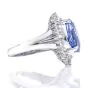 GIA 8.04ct Blue Sapphire Diamond Platinum Ballerina Halo Cocktail Ring 