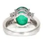 GIA 3.92ct Cabochon Emerald Diamond Platinum Cocktail Ring