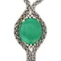 Cabousion Emerald Diamond 18k Gold Tassel Rope Necklace| Dover Jewelry