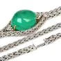 Cabousion Emerald Diamond 18k Gold Tassel Rope Necklace| Dover Jewelry