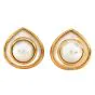 Estate Marina B. mother of pearl  move Pearl 18k Gold clip-on Earrings