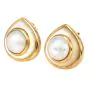 Estate Marina B. mother of pearl  move Pearl 18k Gold clip-on Earrings
