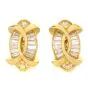 Retro Vintage Diamond 18K Yellow Gold Bypass Oval Clip On Earrings