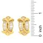 Retro Vintage Diamond 18K Yellow Gold Bypass Oval Clip On Earrings