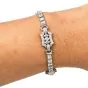 Vintage Art Deco Diamond Platinum Delicate Square Link Bracelet 