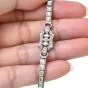 Vintage Art Deco Diamond Platinum Delicate Square Link Bracelet 