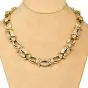 Retro Vintage Diamond 18K Yellow Gold Oval Link Celebrity Necklace
