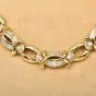 Retro Vintage Diamond 18K Yellow Gold Oval Link Celebrity Necklace