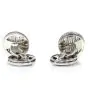 Antique Van Cleef & Arpels Diamond Emerald Platinum Round Tuxedo Cufflinks