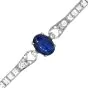 Antique Diamond 28.90cts Blue Sapphire Platinum Geometric Link Bracelet