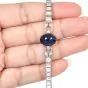 Antique Diamond 28.90cts Blue Sapphire Platinum Geometric Link Bracelet