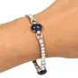 Antique Diamond 28.90cts Blue Sapphire Platinum Geometric Link Bracelet