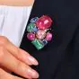 Vintage Seaman Schepps Precious Gemstone Diamond 18K Gold Cluster Brooch