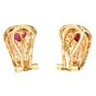 GIA Ruby Diamond 18K Yellow Gold Retro Clip-On Earrings