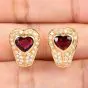 GIA Ruby Diamond 18K Yellow Gold Retro Clip-On Earrings