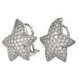 Estate 7.80cts Diamond Cluster Star Platinum Clip On Earrings