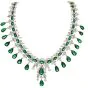 Exquisite 143.00 carats Natural Green Emerald Diamond 18K Gold Gala Necklace