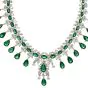 Exquisite 143.00 carats Natural Green Emerald Diamond 18K Gold Gala Necklace