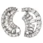 5.40cts Diamond Platinum Round Baguette Diamond Crescent  Earrings 