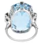 Vintage GIA Ocean Blue 16.83 Carat Aquamarine Diamond 18k Gold Cocktail Ring