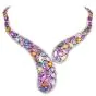  Multicolor Natural No-Heat GIA Sapphire Diamond 18K Gold  Necklace
