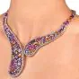  Multicolor Natural No-Heat GIA Sapphire Diamond 18K Gold  Necklace