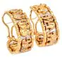 Estate Diamond Ruby 18K Elephant Statement Omega Earrings