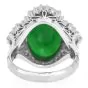 GIA Natural Apple Green  Jade Diamond Platinum Ballerina Cocktail Ring