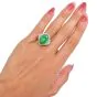 GIA Natural Apple Green  Jade Diamond Platinum Ballerina Cocktail Ring