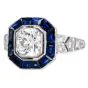 Art Deco Diamond 1.48cts Sapphire Platinum Engagement Ring |Dover Jewelry |