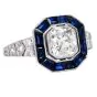 Art Deco Diamond 1.48cts Sapphire Platinum Engagement Ring |Dover Jewelry |