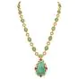 Vintage 1970S  Diamond GIA Natural Ruby Carved Jade Pendant Necklace