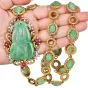 Vintage 1970S  Diamond GIA Natural Ruby  Jade Pendant Necklace