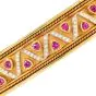 Estate Diamond Ruby 18K Gold Detailed Bangle Bracelet-Dover Jewelry