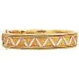 Estate Diamond Ruby 18K Gold Detailed Bangle Bracelet-Dover Jewelry