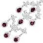Estate Diamond  Garnet 18K Gold Long Chandelier Dangle Earrings  