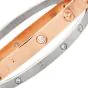 Cartier Double Love Diamond Rose White Gold Bracelet SZ 16